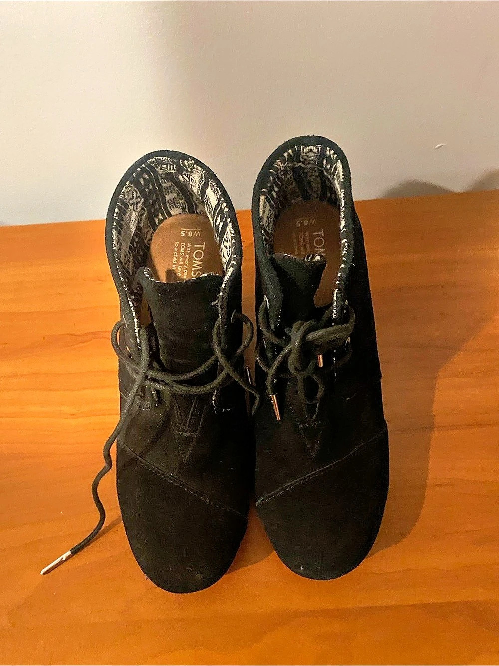 TOMS Desert Wedge Bootie Black Ankle Boots